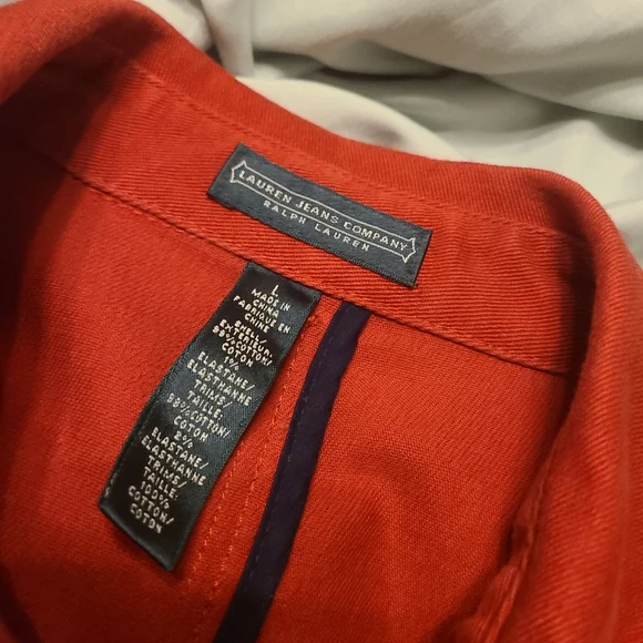 Lauren Ralph Lauren Lauren Jeans Coat Nauticle Brass Clasp Jacket Women’s Large - Picture 8 of 11